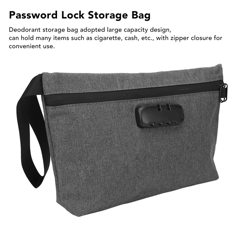 Nylon Storage Bag Activated Carbon Deodorant Zipper Closure Password Lock