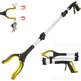 91 cm Wurfgreifer, helfender Handgreifer für Erwachsene, Behinderte und ältere Menschen, robuster Greifer (Gelb, 91,4 cm)