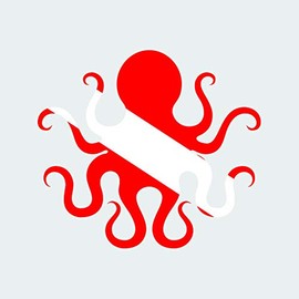 fagraphix Octopus Shaped Scuba Flag Sticker Self Adhesive Vinyl Decal Diver Down Dive