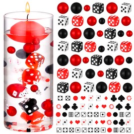 Seenelling 660 Pcs Casino Theme Vase Fillers for Centerpieces Include Dice Pearls Mini Playing Cards Casino Party Decorations Las Vegas Night Table Floating Dice for Wedding Birthday Events