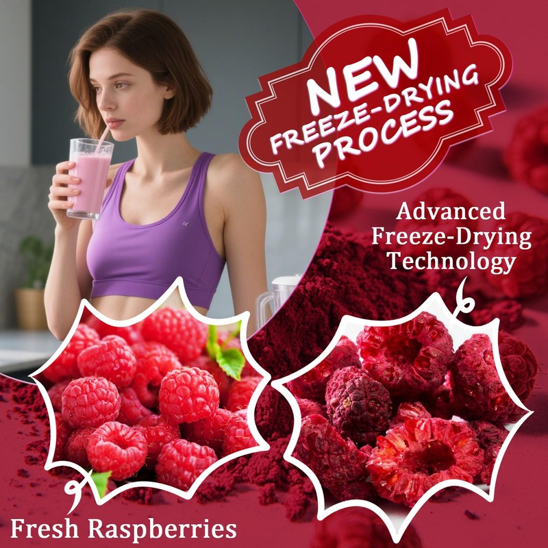 Raspberry Powder - 100% Natural Freeze Dried Raspberry Powder, No