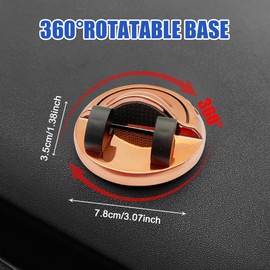 Lyxheth Car Phone Holder, Car Phone Stand, Non-Slip Stable Support Navigation Bracket, Auto Accessories 360 Degree Rotating Navigation Holder with Luminous Parking Number Plate for Cars (Q8 Gold)