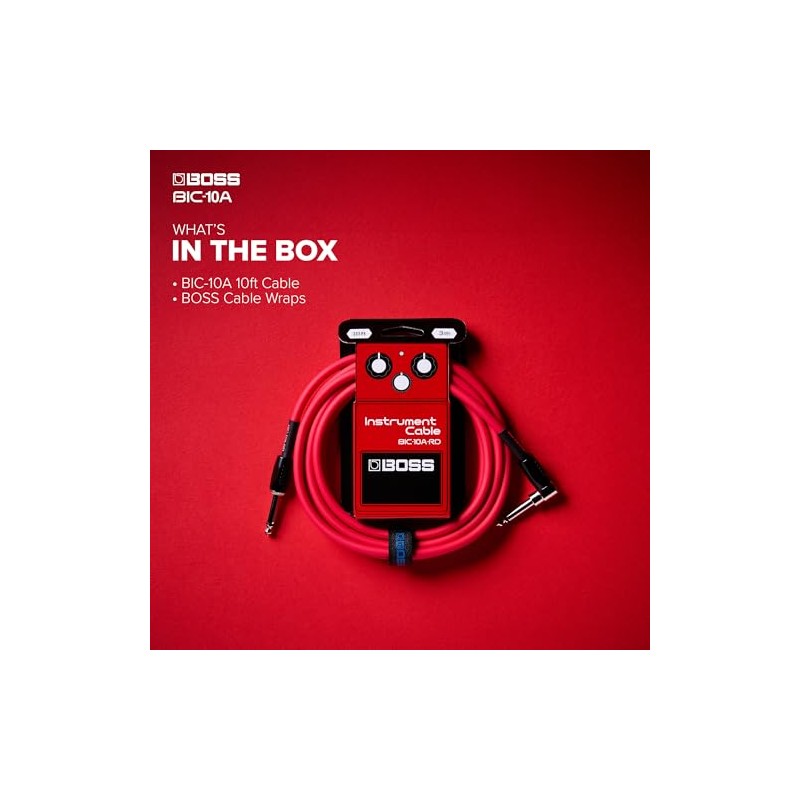 BOSS BIC-10A-RD Instrument Cable, Set Cables a Colourful Sign, Red