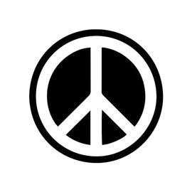 Peace Sign Sticker Vinyl Decal Notebook Car Window Laptop 5" x 5" (Black)