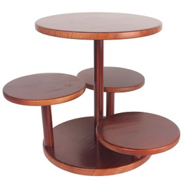 jinsongdafa Wooden 5 Tier Serving Tray and Platter, Appetizer Tray, Party Tray and Platter, Cupcake Tower Stand, Food Stand for Displaying Party, Cookies, Fruits, Dessert Tray, Round 11.8 Inch