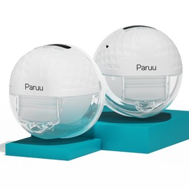 Paruu P10 Hands-Free Breast Pump Wearable, 338mmHg Strong Suction, Low Noise, 4 Modes & 9 Levels,19/21/24/28mm Insert/Flange, 2 Pack (White)