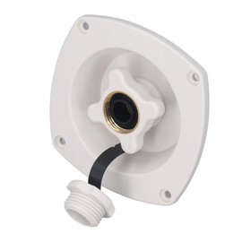 RV Wall Mount Water Inlet with Quick Connector for Trailer Marine RV Camper, Prevent Pollutants Entering Freshwater System (White)