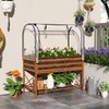 Outsunny Raised Garden Bed with Cover and Storage Shelf, Rectangular