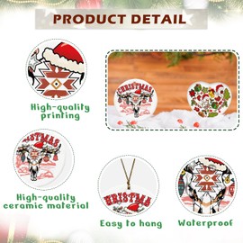 Western Christmas Ornaments, Cow Skull Western Christmas Ornaments for Christmas Tree, Western Ornaments for Christmas Tree, Western Christmas Decorations, Christmas Tree Ornament Ceramic Keepsake