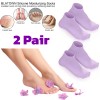 2 Pair Full Length Silicone Gel Moisturizing Socks Foot Care