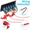 6 Gang 12V Switch Panel LED Light Rocker Circuit Breaker
