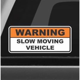 (2Pcs) Slow Moving Vehicle Vinyl Sticker Decal for Car Truck, Work Van, Delivery Vehicles or 4x4 Off Road and UTVs
