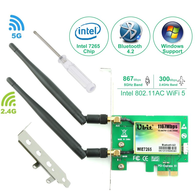 Wireless PCIe WiFi Card with Bluetooth 4.2 | Max 1200Mbps
