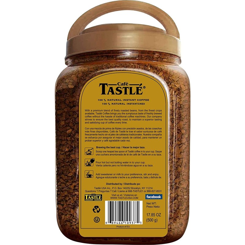 Cafe Tastle Gold Freeze Dried Instant Coffee, 2 jars of