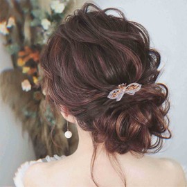 Cimenexe Vintage Sparkly Rhinestone Hair Clip Barrette Floral Hair Barrette Crystal Wedding Hair Clip Gold Cz Paved Hair Barrette Boho Headclips Bride Barrette Headwear Bridal Hair Accessories for