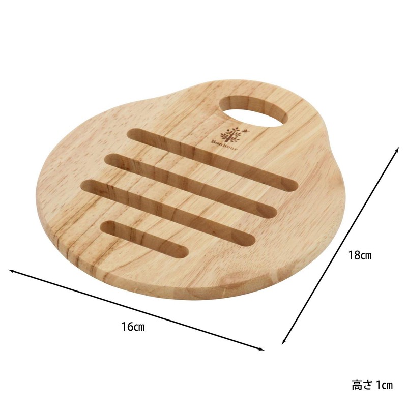 Fuji Boeki 22646 Wooden Trivet Pair, Bonheur Natural