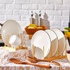 Zopeal 9 Pcs Bamboo Wooden Plate Racks Dish Rack Stand