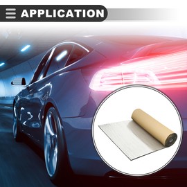 Motoforti Universal Car Sound Deadening Mat, Closed Cell Foam Aluminum Foil, Silver Tone, 1 Pcs