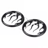 Unbranded Gloss Black Flames Front Speaker Grill Trim For Harley