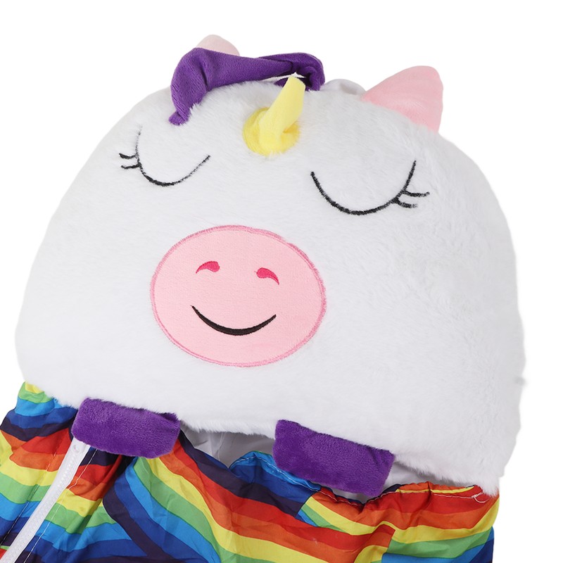 Kids Sleeping Bag Cartoon Animals Soft Plush Wearable Foldable Prevents