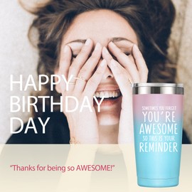 MASGALACC Inspirational Gifts for Women - Sometimes You Forget You Are Awesome Cup - Mothers Day Gifts for Mom from Daughter Coffee Mug Birthday Present for Women, 20 Oz Insulated Tumbler