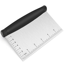 UUBAAR Raspador y picador de banco – Cortador de masa de acero inoxidable de 6 pulgadas con agarre contorneado, herramienta de cocina multiusos para h