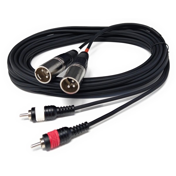 DRUT 6m Twin XLR 3 Pin Plugs to 2 x