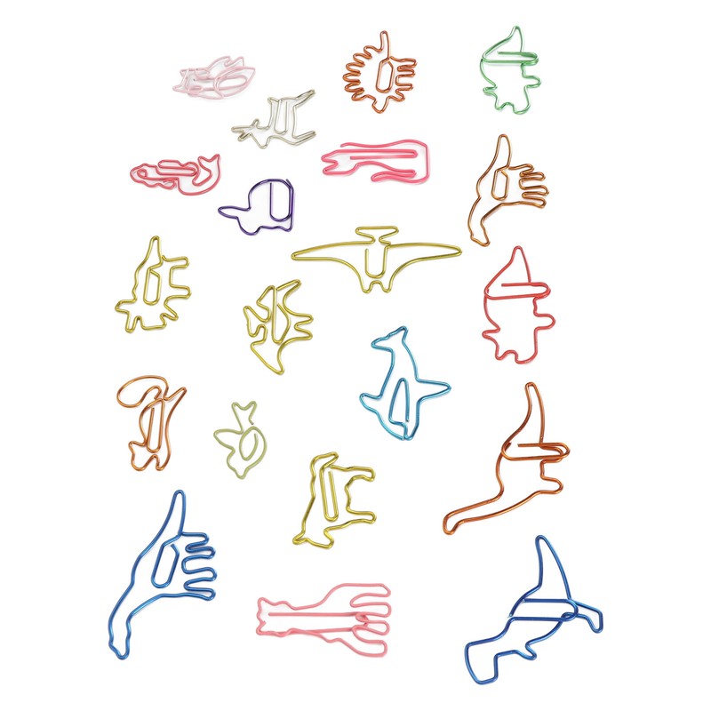 100pcs Colorful Paper Clips 20 Cute Shapes Stable Clamping Lightweight