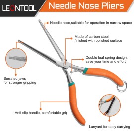 LEONTOOL Long Reach Needle Nose Pliers 7 Thin Extra Long Needle Nose Pliers w...