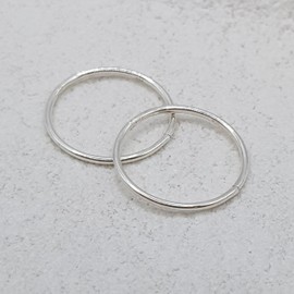 925 Sterling Silver Hoop Earrings - Small Thin Handcrafted - 8mm 10mm 12mm 14mm
