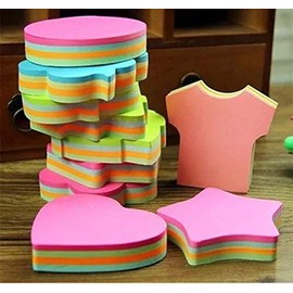 SF-ZXTINP Colourful Sticky Notes in 10 Different Shapes, Separate Packaging, Bundle Pack - 10 Pads 100 Sheets per Pad (1000 Sheets)