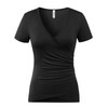 Beauhuty Women's Plus Size Tops Deep V Neck Ruched T-Shirts