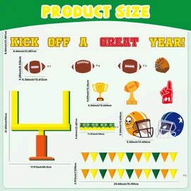 Naozinebi Football Bulletin Board Set Decoration Kick Off A Great Year Football Bulletin Cutouts Team Spirit Sport Motivational Classroom Decor for Back to School School Classroom Wall Decor