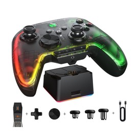 Wireless Controller, BIGBIG WON Rainbow 2 Pro Combo PC Controller 6-Axis Gyro Sensor, Hall Effect Trigger, ALPS Joystick, 3.5mm Audio, Gamepad Use PC Windows/Android/iOS/Switch Pro Controller with