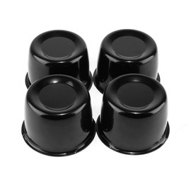 RhinoTuning Set of 4 Wheel Hub Caps 3.28 Inch Hub Caps OD 83.5 mm H 59.5 mm, Stainless Steel Wheel Hub Cover Suitable for Touring Cars Off-Road Vehicles Trailers LKM Wheel, Glossy Black Wheel Centre