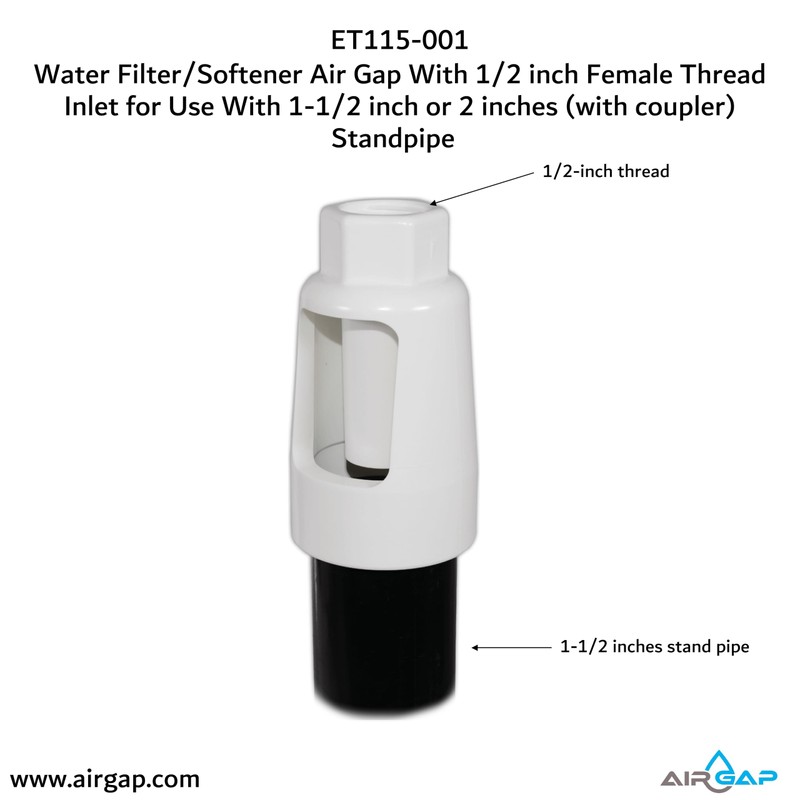 Water Filter/Softener Air Gap With 1/2-inch Female Thread Inlet for