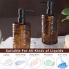 Simeitol 17 OZ Amber Glass Soap Dispenser with Black Stainless