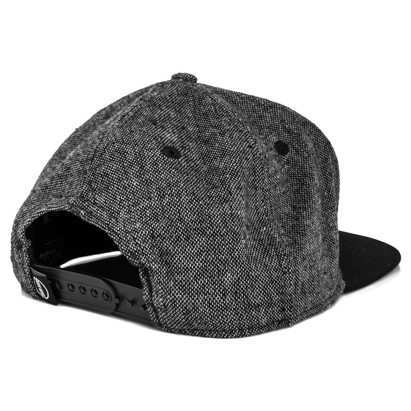 Blackskies Snapback cap, black, brown, grey wool screen, unisex premium
