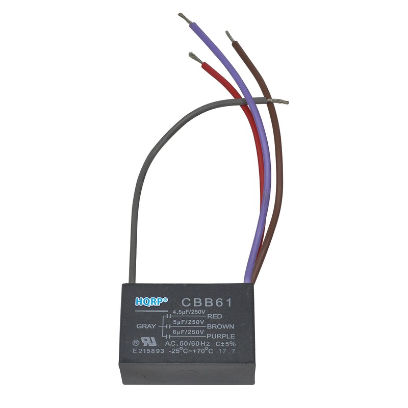 HQRP Capacitor for Harbor Breeze Ceiling Fan 4.5uf+5uf+6uf 4-Wire CBB61
