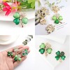 Pack of 4, Women's Four Leaf Clover Brooches, Scarf Pins,