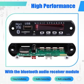 Aswalling DC 12V Wireless Bluetooth 5.0 Audio Module - USB TF, MP3 WMA Decoder, Radio with Remote Control