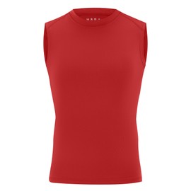 Moozava Youth Sleeveless Compression Shirt Boys Athletic Undershirt Kids Basketball Football Tank Tops Soccer Base Layer Red