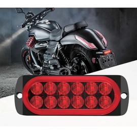 Super Bright Latest Model Wide Voltage Compatible 12V 24V LED Tail Light Waterproof Brake Lamp Tail Lamp Universal Car Bike Truck Trailer Jimny Red Brake Light Stop Lamp High Mount 1 Piece (1)