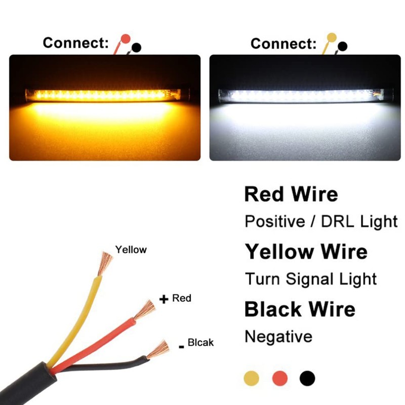 Riloer 2PCS LED Light Bar, Universal Motorcycle Indicator Light Dual