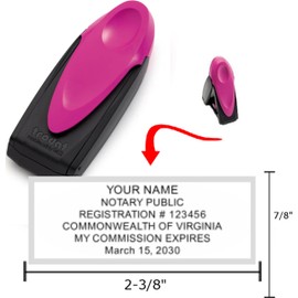 Pink Exclusive Mobile Notary Pocket Stamp | Virginia