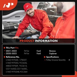 A-Premium Air Conditioner AC Compressor with Clutch Compatible with Ford Explorer 2020-2022, Bronco 2021-2022, 2.3L