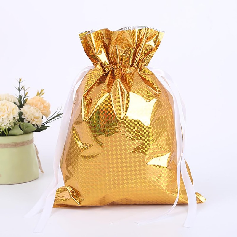 43 * 58cm Large Size Xmas Drawstring Present Wrapping Bag,