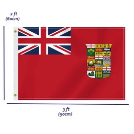 2×3 FT Former Canada Red Ensign Flag(1907-1921) Flag,Medium 60×90 CM 100D Old Canadian Outdoor Banner,Doube Side Printing For Patio Garden With Brass Gromment