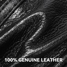 OrrinSports Black Leather Fanny Pack for Men & Women, Fashionable Multi-Pockets Waist Belt Bag for Travel Sports Hiking Cycling Fishing Running