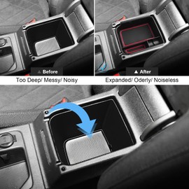 Coleya Coleya Mittelkonsole Aufbewahrungsbox Kompatibel mit VW Golf 8 8.5 GTI GTD GTE 2020-2025, Golf 8 Zubeh?r Armlehne Organizer, VW Golf 8 Mittelarmlehne Handschuhfach Mit Rutschfestermatte (Rot)